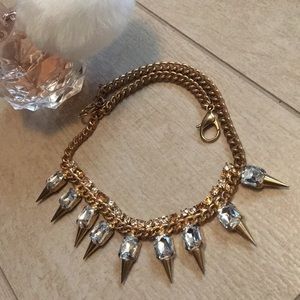 Gold Spiked Diamond Choker